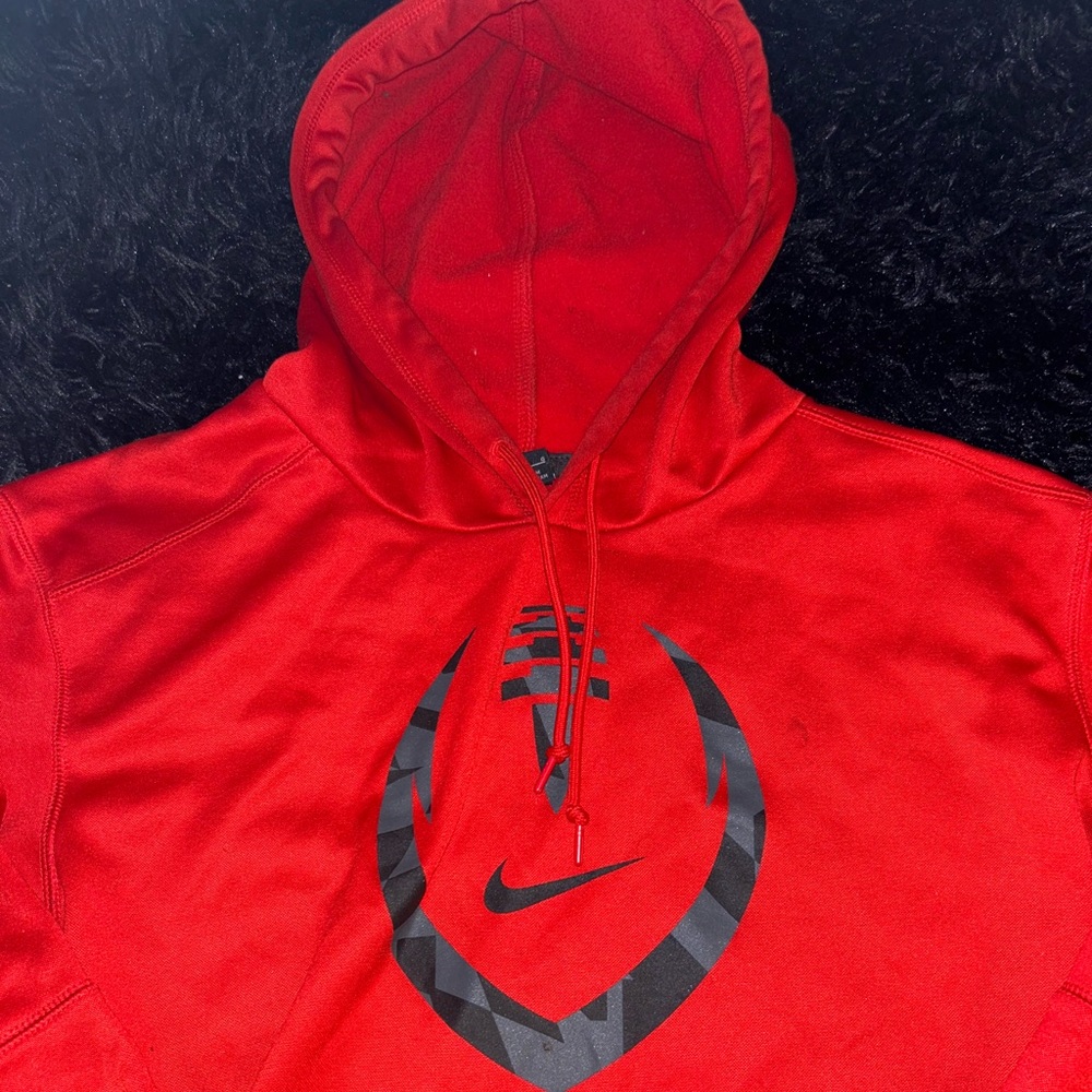 Red Nike Football Polyester Hoodie